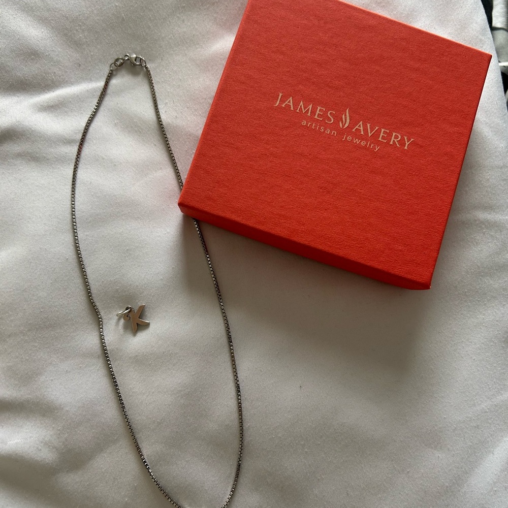 James Avery Silver Necklace with letter K